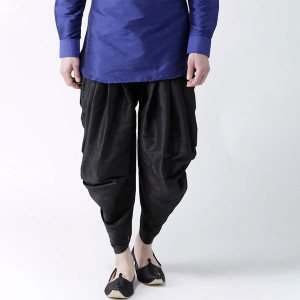 Men Black Solid Dhoti Pants