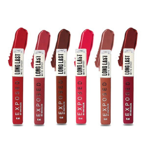 Set of 6 Exposed Long Last Matte Effect Lip Gloss 6 ml