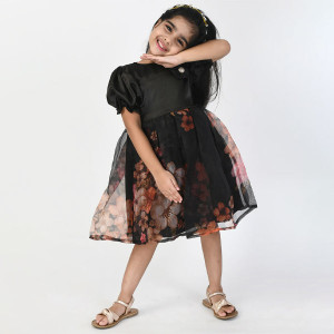 Black Cotton Blend Frock