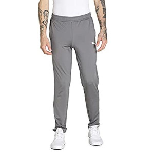 SAAVA Men's Knitted Poly Cotton Grey Milange & Blue Terry Tracksuit