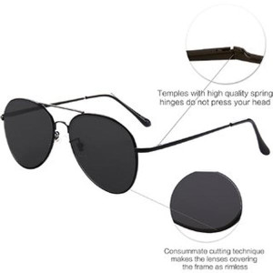 Adam Jones Men UV Protected Aviator Black Full Rim Sunglasses with Box